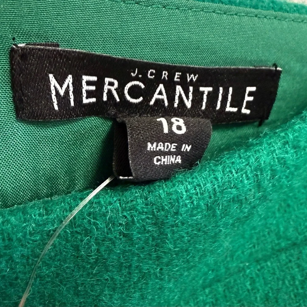 J.Crew Emerald Green Wool Blend Skirt Size 18 Classic Tailored Mini Spring